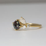 Daintree | Asymmetry - Alexandrite & Diamonds - white light side view