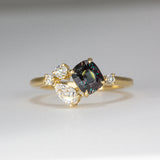 Daintree | Asymmetry - Alexandrite & Diamonds front view white light