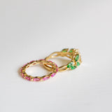 Kimberley | An Eternity of Pink - Natural Sapphires Ring stacking with engagement ring
