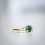 Daintree | Sunset - Blue-Green to Purple-Red Alexandrite & Lab Diamonds Side View