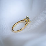 Daintree | "Fern Forest" | Parti Australian Sapphire & Natural Diamonds Trilogy Ring side view