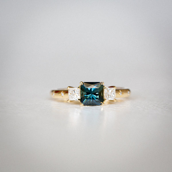 Daintree | Constellation - Teal Blue Madagascan Sapphire & Diamonds Front View
