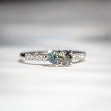 Daintree | 'Alexandra' | Natural Alexandrite Toi et Moi Ring daylight front view