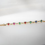 Kimberley | "Ningaloo" | Natural Coloured Stones Gold Bracelet closeup stone view