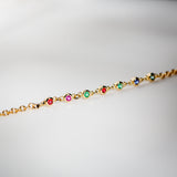 Kimberley | "Ningaloo" | Natural Coloured Stones Gold Bracelet closeup stone view