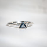 Daintree | "Urals I" | Natural Russian Alexandrite & Diamond Trilogy Ring front view in daylight 2