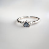 Daintree | "Urals I" | Natural Russian Alexandrite & Diamond Trilogy Ring front top down view