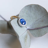 Indian Ocean | Azure - Cornflower Blue Ceylon Sapphires & Diamonds Earrings Closeup 1