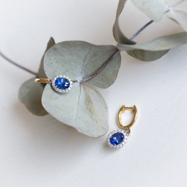 Indian Ocean | Azure Earrings - Cornflower Blue Ceylon Sapphires & Diamonds