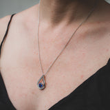 Indian Ocean | Water - Intense Cornflower Blue Sapphire & Diamonds on neck