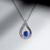 Indian Ocean | Water - Intense Cornflower Blue Sapphire & Diamonds closeup