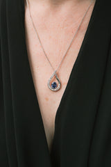 Indian Ocean | Water - Intense Cornflower Blue Sapphire & Diamonds worn