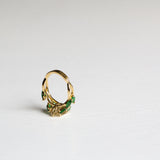 Daintree | Entwined Lotus - White Sapphire & Tsavorites Ring entwined band