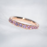 Indian Ocean | "An eternity in Valensole" | 2.3Ctw+ Natural Lilac Sapphires Eternity Ring front view