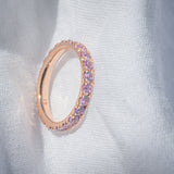 Indian Ocean | "An eternity in Valensole" | 2.3Ctw+ Natural Lilac Sapphires Eternity Ring sunlight