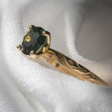 Daintree | "Gum Forest" | One of One | Hand Engraved Green Australian Sapphire Ring 1