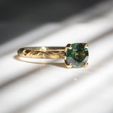 Daintree | "Gum Forest" | One of One | Hand Engraved Green Australian Sapphire Ring 4