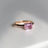 Kimberley | Pink Sunrise - Vivid Pink Sapphire Solitaire side view