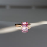 Kimberley | Pink Sunrise - Vivid Pink Sapphire Solitaire dark view