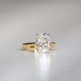 Byron Bay | Classic Oval Solitaire - 3.3Ct GIA Certified D, VS1 Lab Diamond Ring front view