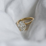 Byron Bay | Classic Oval Solitaire - 3.3Ct GIA Certified D, VS1 Lab Diamond Ring in soft cloth