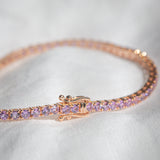 Indian Ocean | "Valensole" | 6Ctw+ Natural Lilac Sapphires Tennis Bracelet clasp view