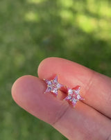 Kimberley | Star - Vivid Pink Ceylon Sapphire Earrings Direct Sunlight