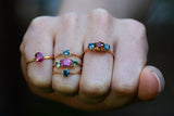 Sapphire ring stack on hand