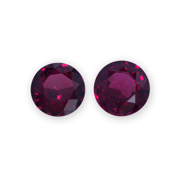 Natural, rare 1.36Ct Royal Red Pair Spinel | Round Shape from Sri Lanka