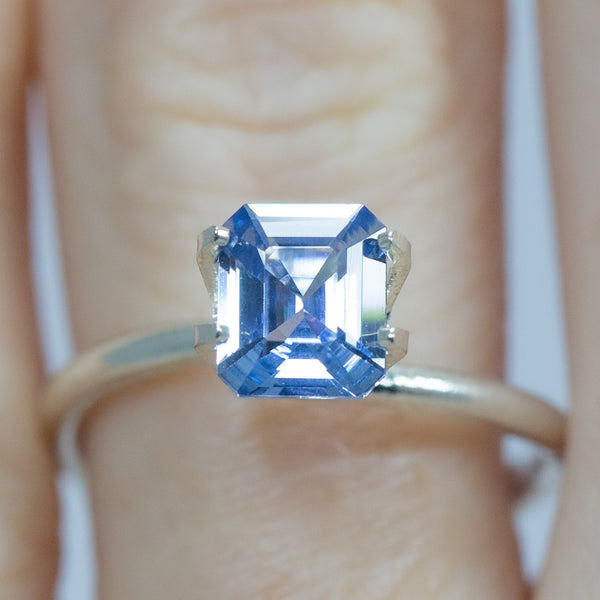 1.43Ct Light Blue Ceylon Sapphire | Emerald Shape closeup