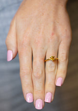 1.13Ct Vivid Yellow Sapphire | Oval Shape on finger