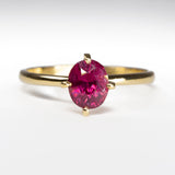 Solitaire Mahenge Red Pink Spinel Ring - front view