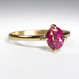 Solitaire Mahenge Red Pink Spinel Ring - angled view