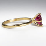 Solitaire Mahenge Red Pink Spinel Ring - side view