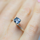 1.14Ct Cobalt Violetish Blue Spinel | Cushion Shape from Sri Lanka on finger