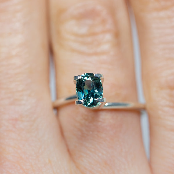 Close up of Beautiful 1.03Ct Tiffany Teal Sapphire | Oval Shape from Madagascar