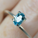 0.68Ct Neon Blue Paraiba Tourmaline | Oval Shape angled closeup