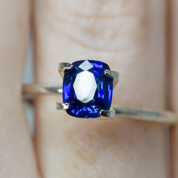 1.77Ct Royal Blue Ceylon Sapphire | Cushion Shape closeup