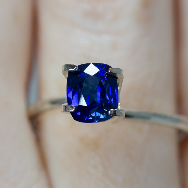 1.77Ct Royal Blue Ceylon Sapphire | Cushion Shape closeup 2