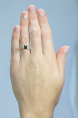 1.61Ct Bi-Colour Blue-Green Madagascan Sapphire | Emerald Shape on hand