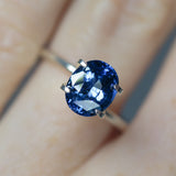2.4Ct Sweet Blue Ceylon Sapphire | Oval Shape closeup angled
