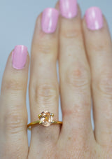 Natural, rare 1.73Ct Peach Orange Padparadscha Sapphire | Oval Shape from Sri Lanka on finger