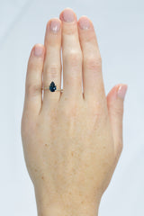 2.27Ct Blue Teal Madagascan Sapphire | Pear Shape on hand