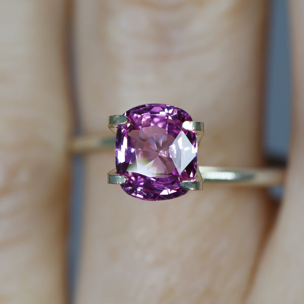 2Ct Pink Ceylon Sapphire | Cushion Shape closeup