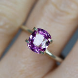2Ct Pink Ceylon Sapphire | Cushion Shape angled closeup