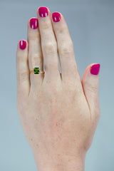 1.54Ct Vivid Emerald Green Kenyan Tsavorite | Emerald Shape on hand