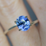 2.2Ct Gentle Blue Ceylon Sapphire | Oval Shape closeup angled