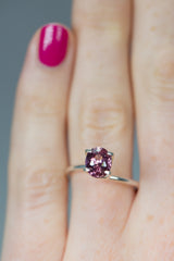 1.56Ct Lotus Padparadscha Ceylon Sapphire | Oval Shape on ring finger