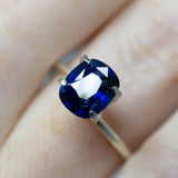 3Ct Royal Blue Ceylon Sapphire | Cushion Shape angled