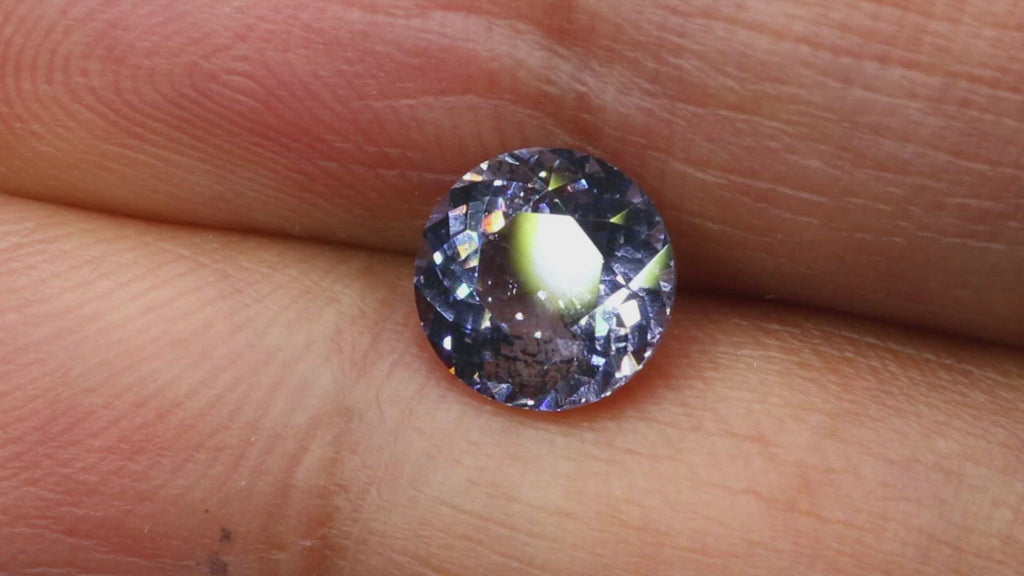 Video of Natural, rare 1.77Ct Light Violet Grey (Ghano) Spinel | Round Shape from Sri Lanka
